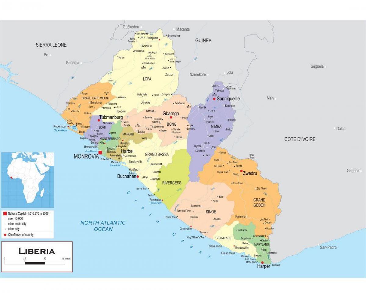 地図を描くの政治地図のリベリア