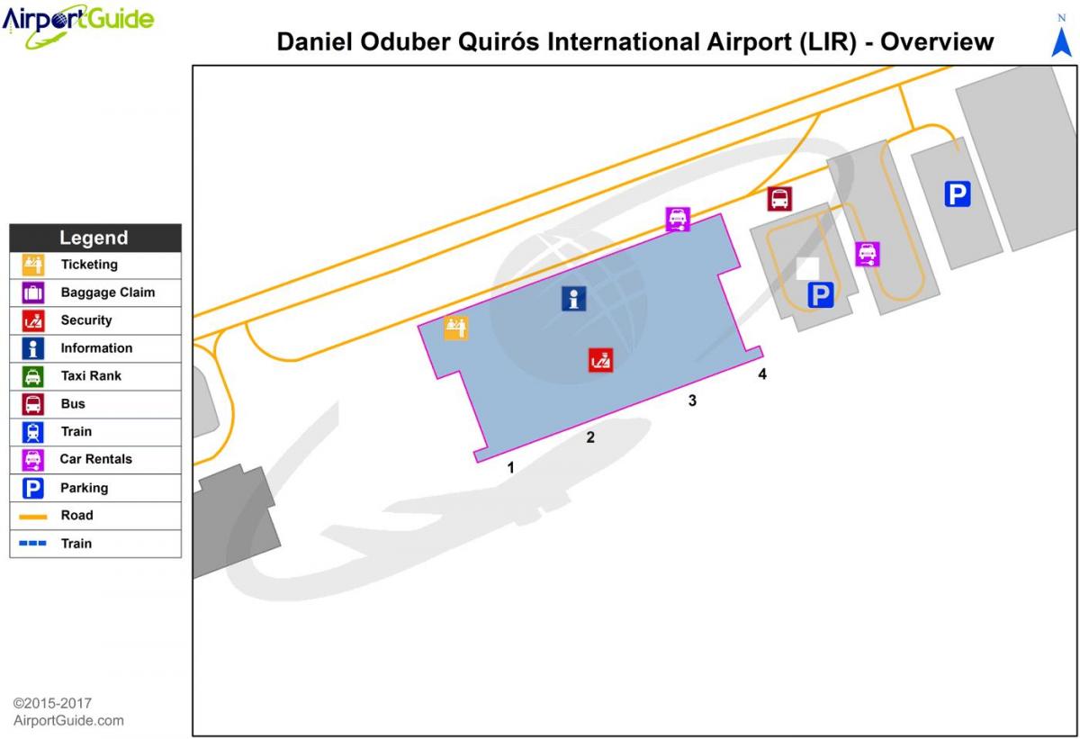 地図のリベリア空港ターミナル
