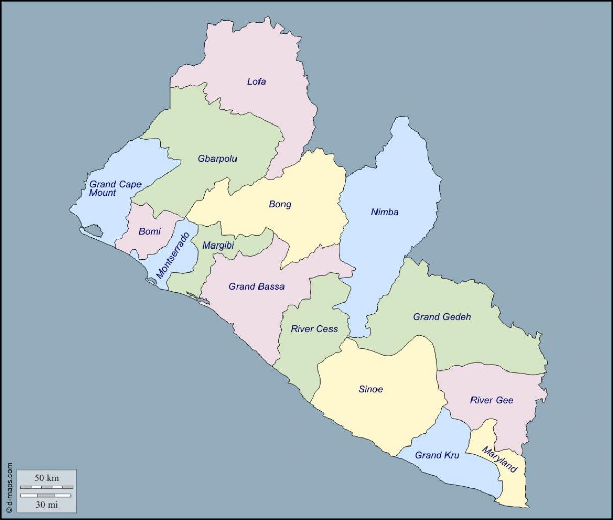 地図のリベリア国