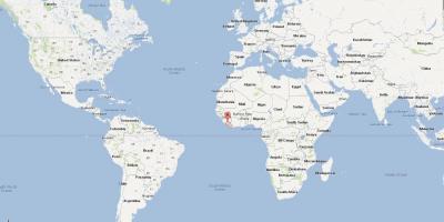 リベリアの場所が世界の地図