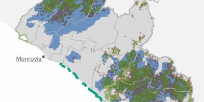 地図のリベリア天然資源