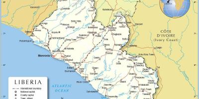 地図の西アフリカのリベリア