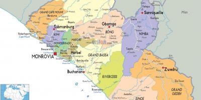 政治地図のリベリア